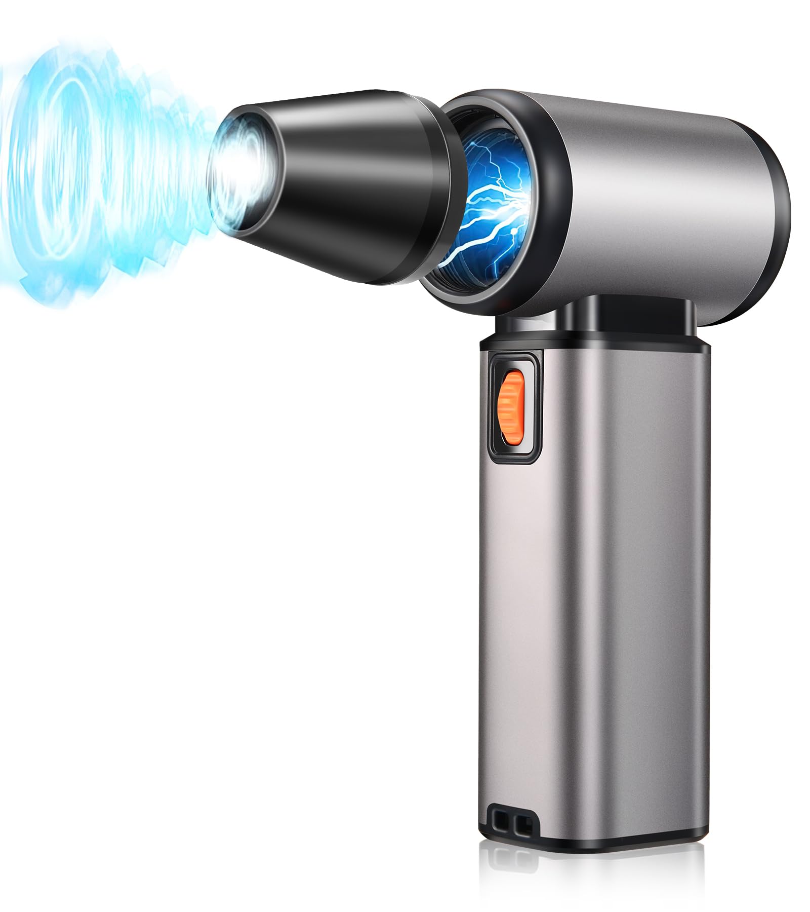 Jiaao 320000RPM Electric Air Duster, Stepless Adjustable Cordless Air Blower with Brushless Motor, 10000mAh Rechargeable Dust Cleaner for Computer/Keyboard/Car/Home/Outdoor, Replace Canned Air