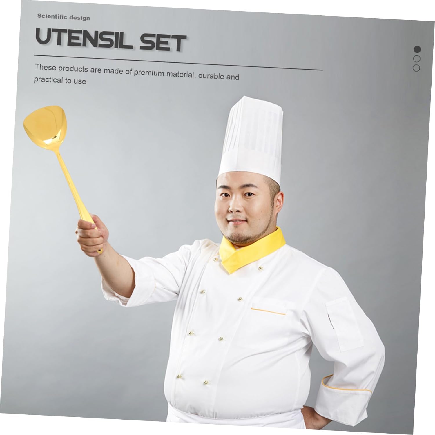 Heat Resistant Stainless Steel Cooking Utensil Set Non-stick Spatula Scoop Kitchen Tools for Frying Stir-frying Braising and Grilling