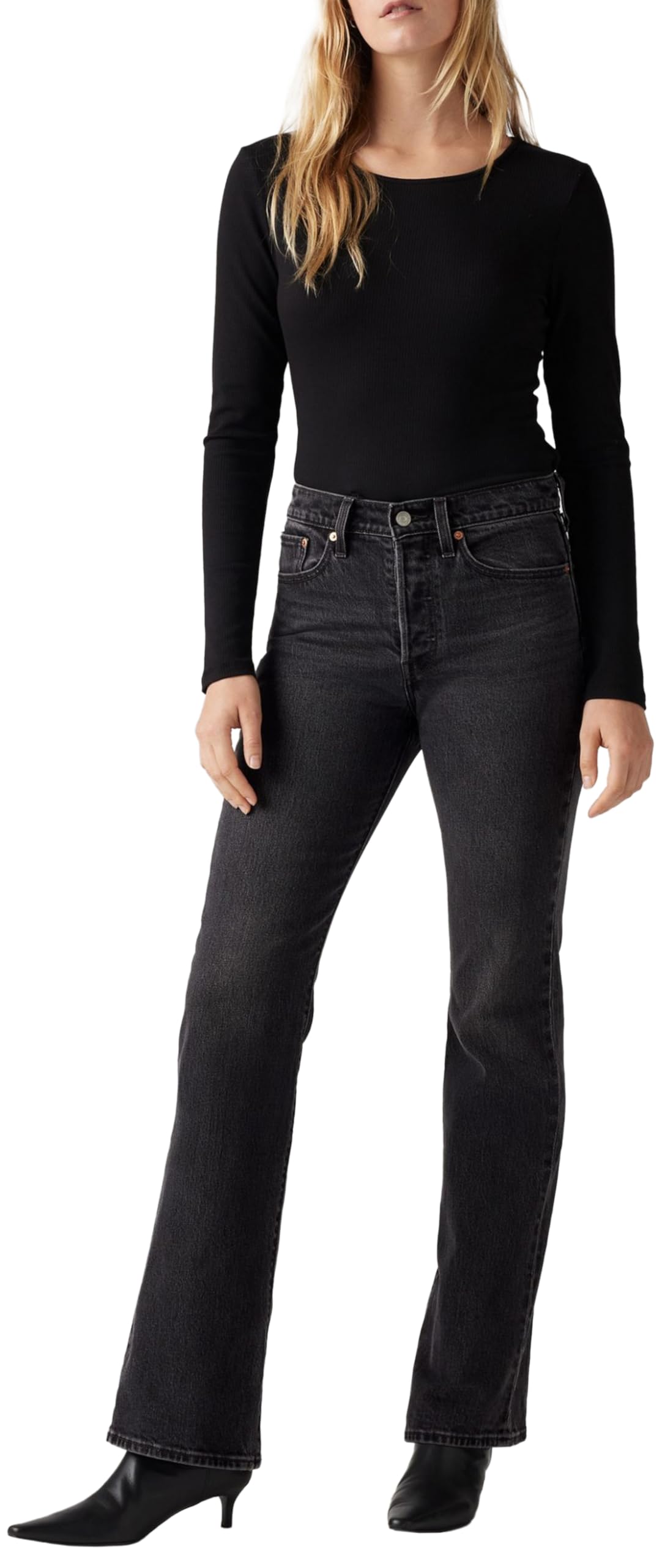 Levi's Wedgie Boot, Black, Size 29, Inside Leg 30, Women