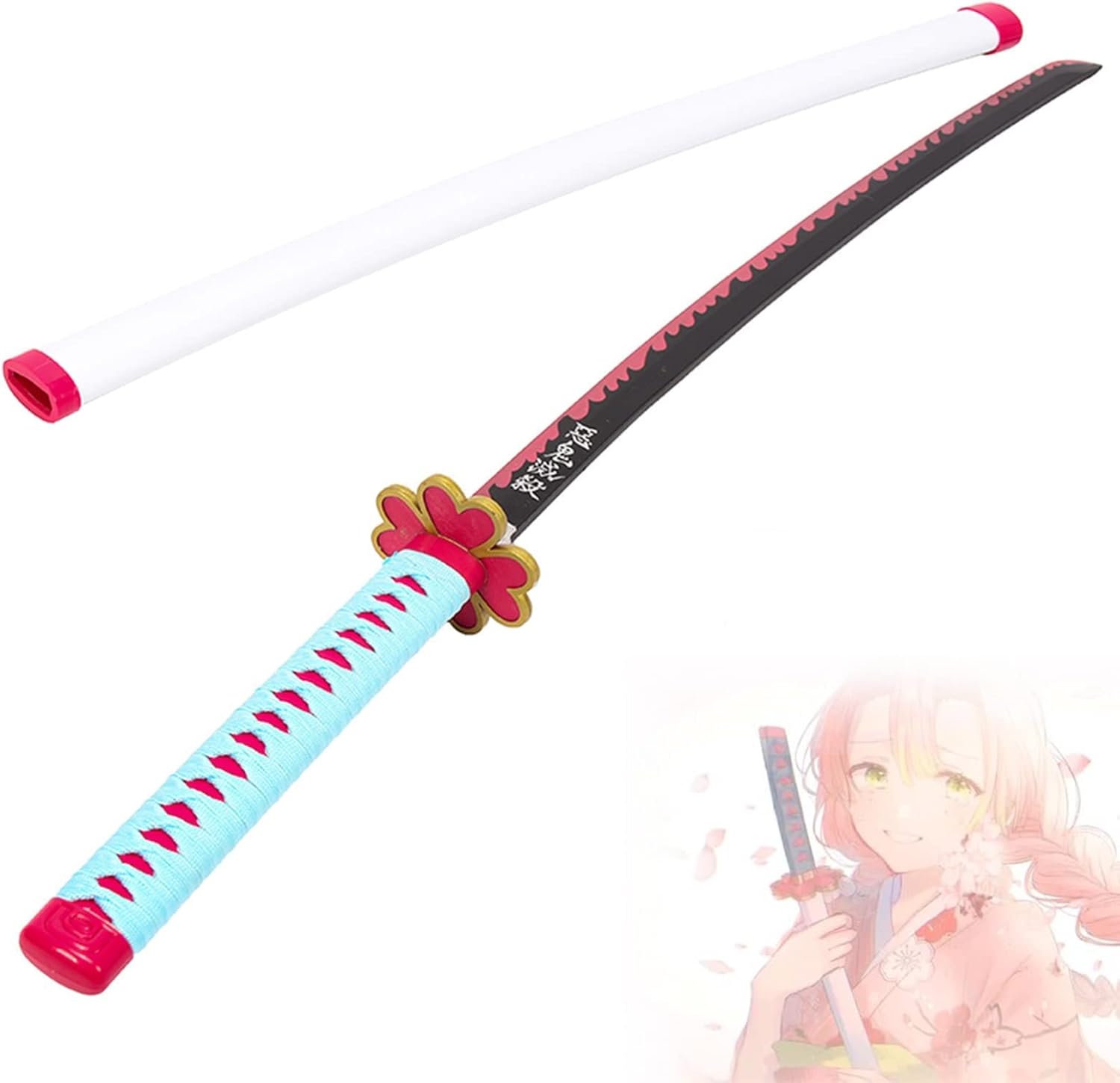 Demon Slayer Love-Hashira Mitsuri Kanroji 76/104cm Wooden Sword Cosplay