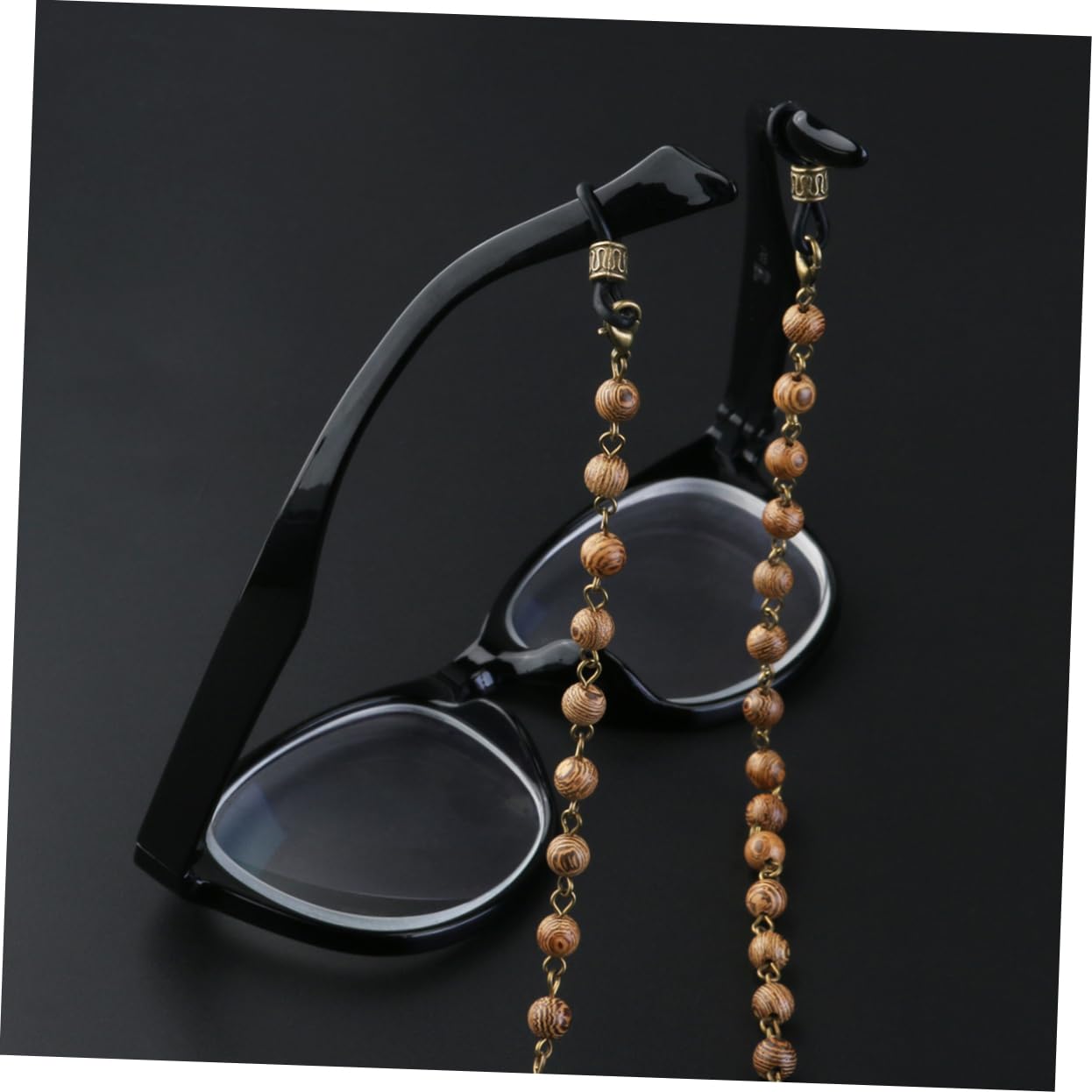 3piezas Cadena De Gafas De Madera Natural Perlas Soporte Para Gafas Diseño Elegante y Antideslizante Para Uso Diario y Decoración Personal