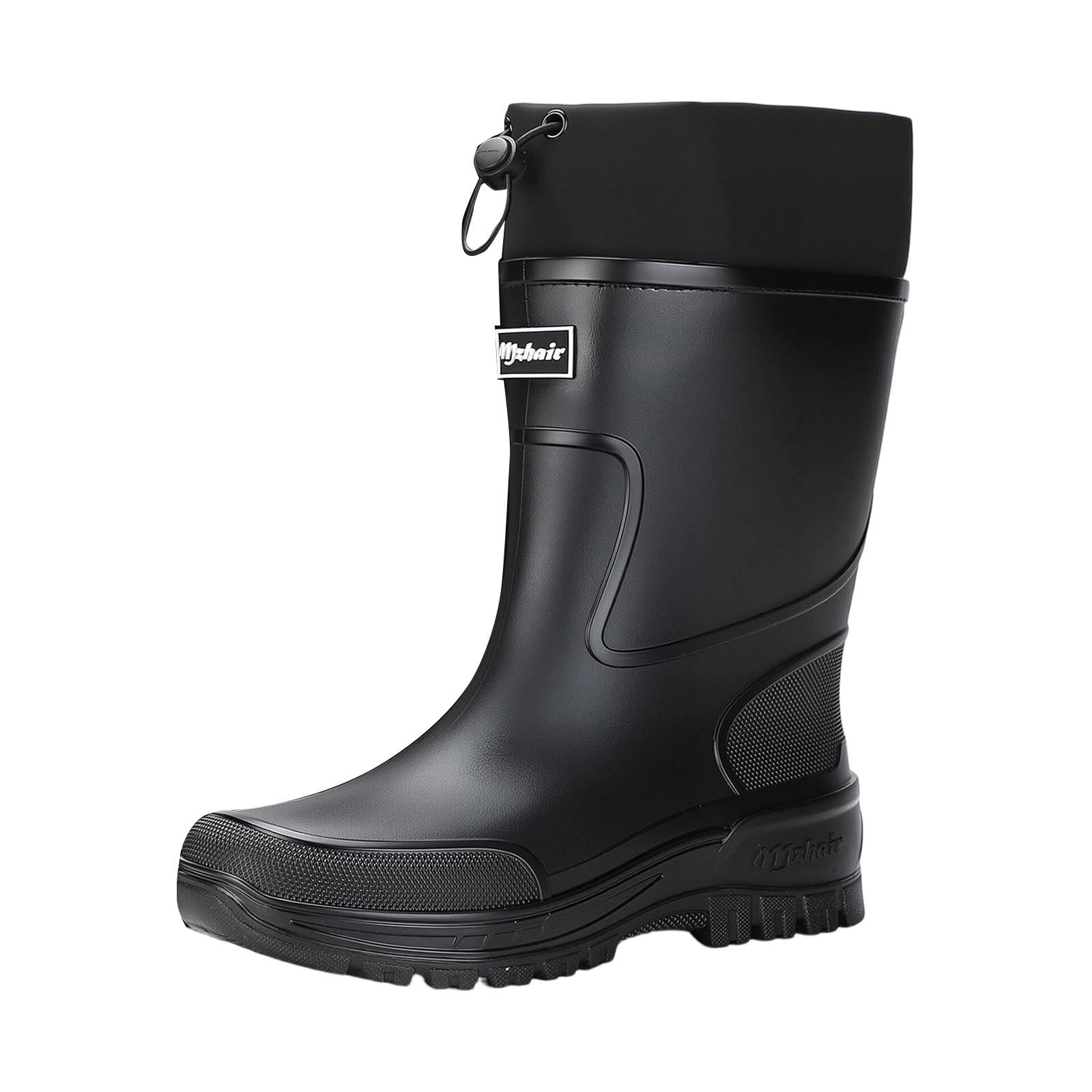 Halbe Regenstiefel Herren Halbhoch Gummistiefel Männer Jagd Gummi Stiefel Men Mit Verstellbarer Kordelzug Faltbar Hoch Gummistiefel Wasserstiefel Schlicht Stiefel Angeln Wander Gartenstiefel 1