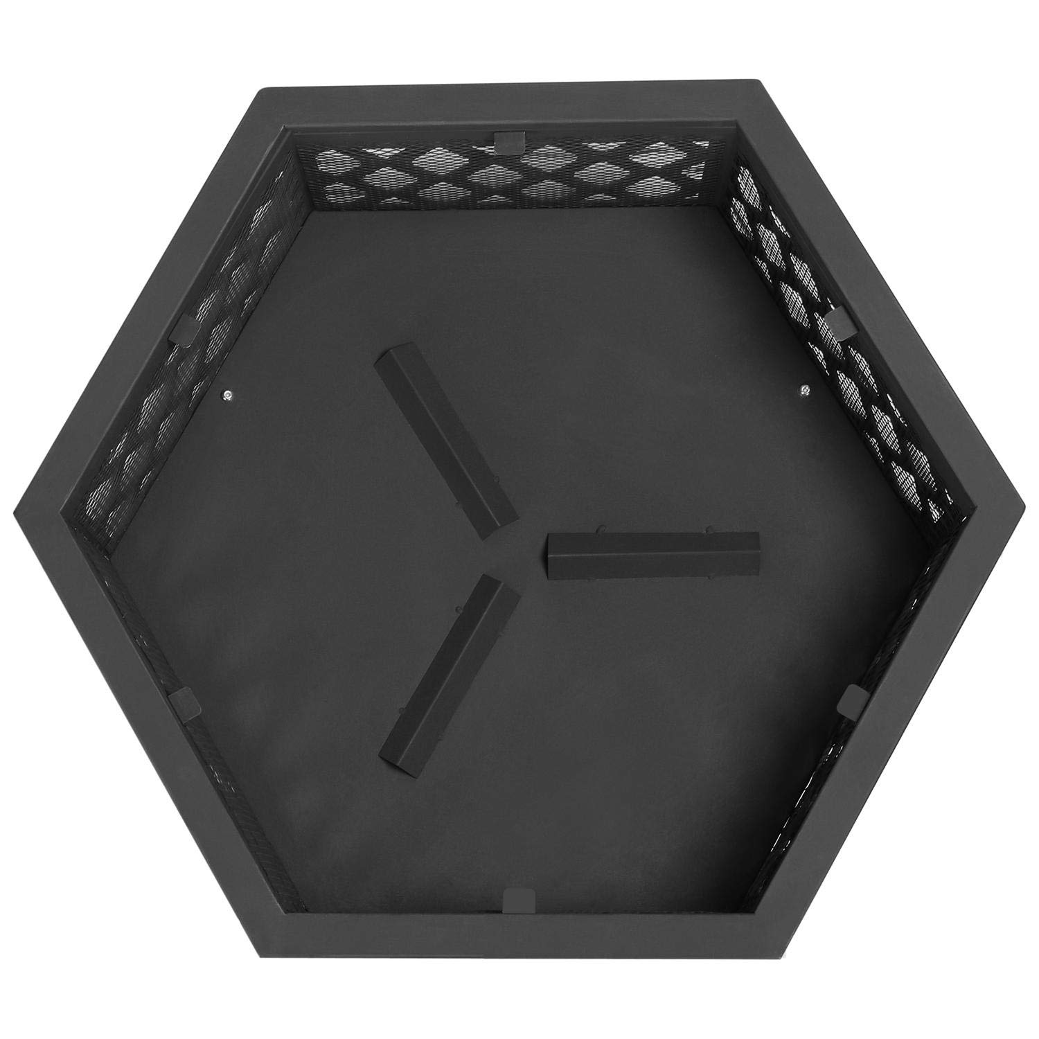 Yaheetech Brasero Exterieur 23" Brasero de Jardin pour Fête 61 cm L x 62 cm H Foyer Poêle Chauffant Noir Terrasse, Patio, Arrière-Cour, Piscine