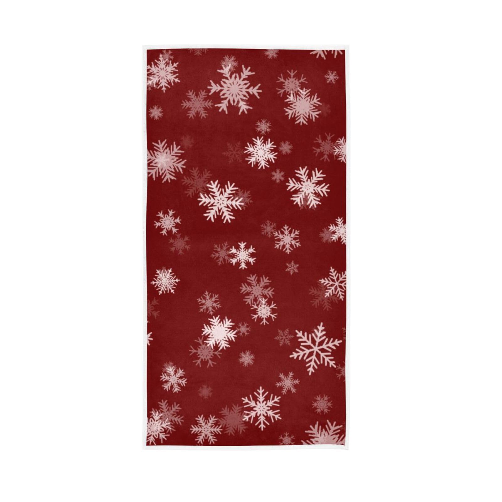 LSRCPD Red Christmas Snow Xmas Finger Towels, 15 x 30 Inches Soft Hand Towel Spa Towel Colorful Towels for Bathroom