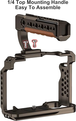 Miniatura 4 de Agarre de mango superior de cámara y estabilizador de jaula con soporte de zapata fría para cámara DSLR