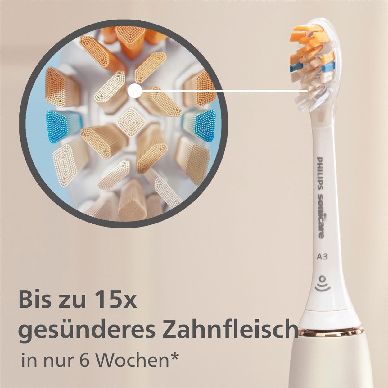 Philips Sonicare Original A3 Premium All-in-One Standard-Schallzahnbürstenköpfe - 2er-Pack in Weiß (Modell HX9092/10)