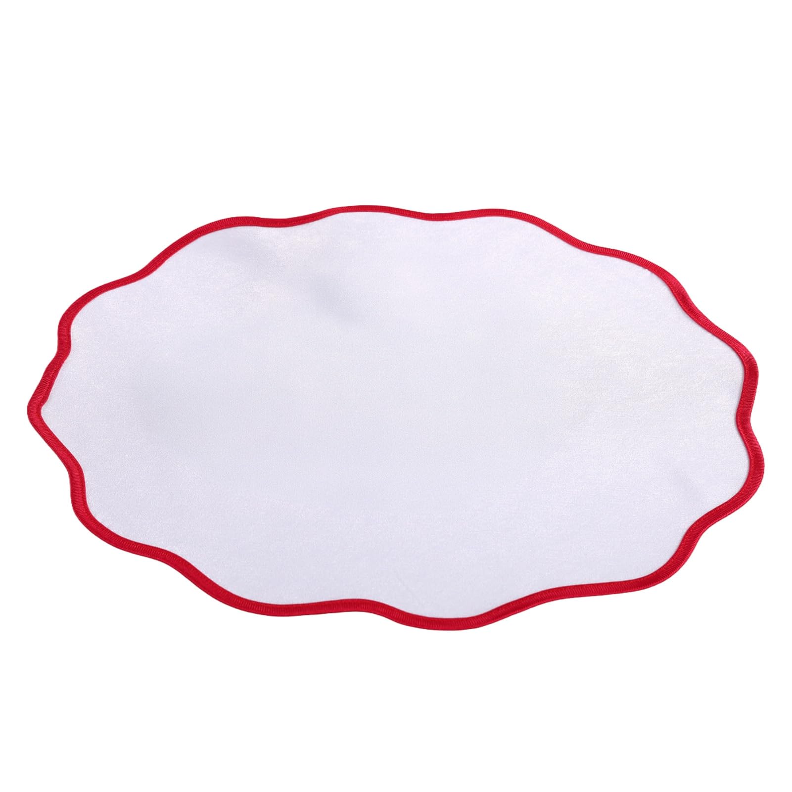 Virelynx Scalloped Round Placemat – Linen Machine Washable Heat Insulation, Table Mat for Dining Table Home Decoration