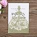 ponatia 25PCS Lacer Cut Wedding Invitations Card Hollow Bride Invitations Cards for Wedding Bridal Invitation Engagement Invitations Cards (Champagne Gold Glitter)