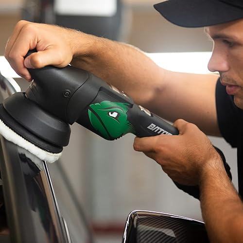 Miniatura 5 de BATOCA S2 Pulidor orbital aleatorio inalámbrico, 2 baterías de 4.0 Ah, pantalla LCD con 6 velocidades variables 2000 a 4500 RPM kit de pulido