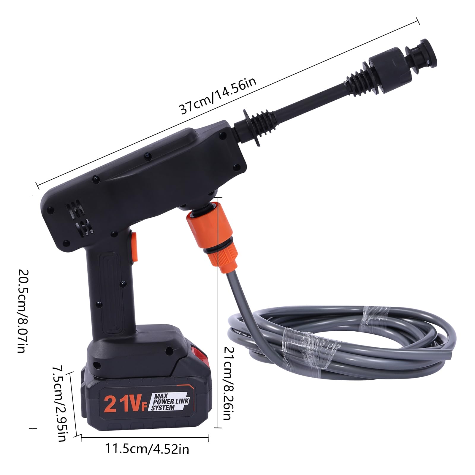 12 V Myjka Ciśnieniowa Wysokociśnieniowa, Akumulator, Pistolet Natryskowy, Urządzenie do Czyszczenia Samochodu 130 psi