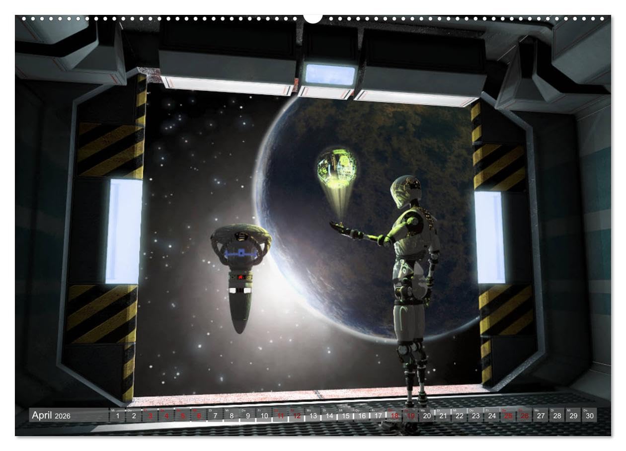 Wunderwelt Zukunft (Wandkalender 2026 DIN A2 quer), CALVENDO Monatskalender: Eine Bildgewaltige Reise in die Zukunft und zu fremden Welten. Ein ... Fan von Science Fiction. (CALVENDO Kunst)