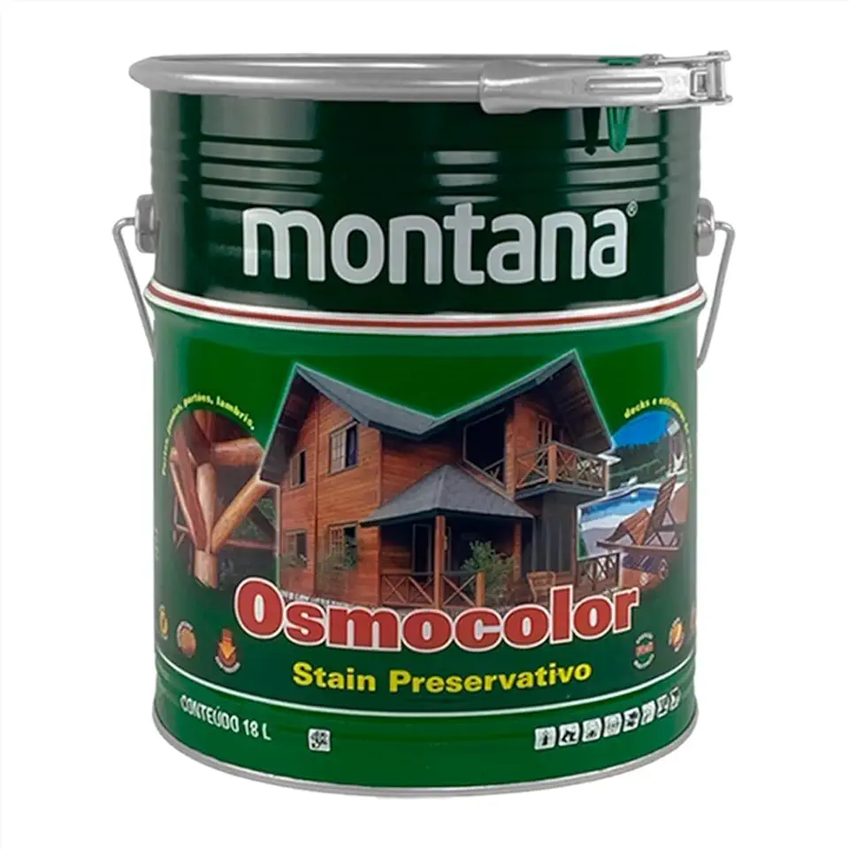 Stain Castanho Uv Deck Madeira Montana 18 Litros Acabamento Acetinado