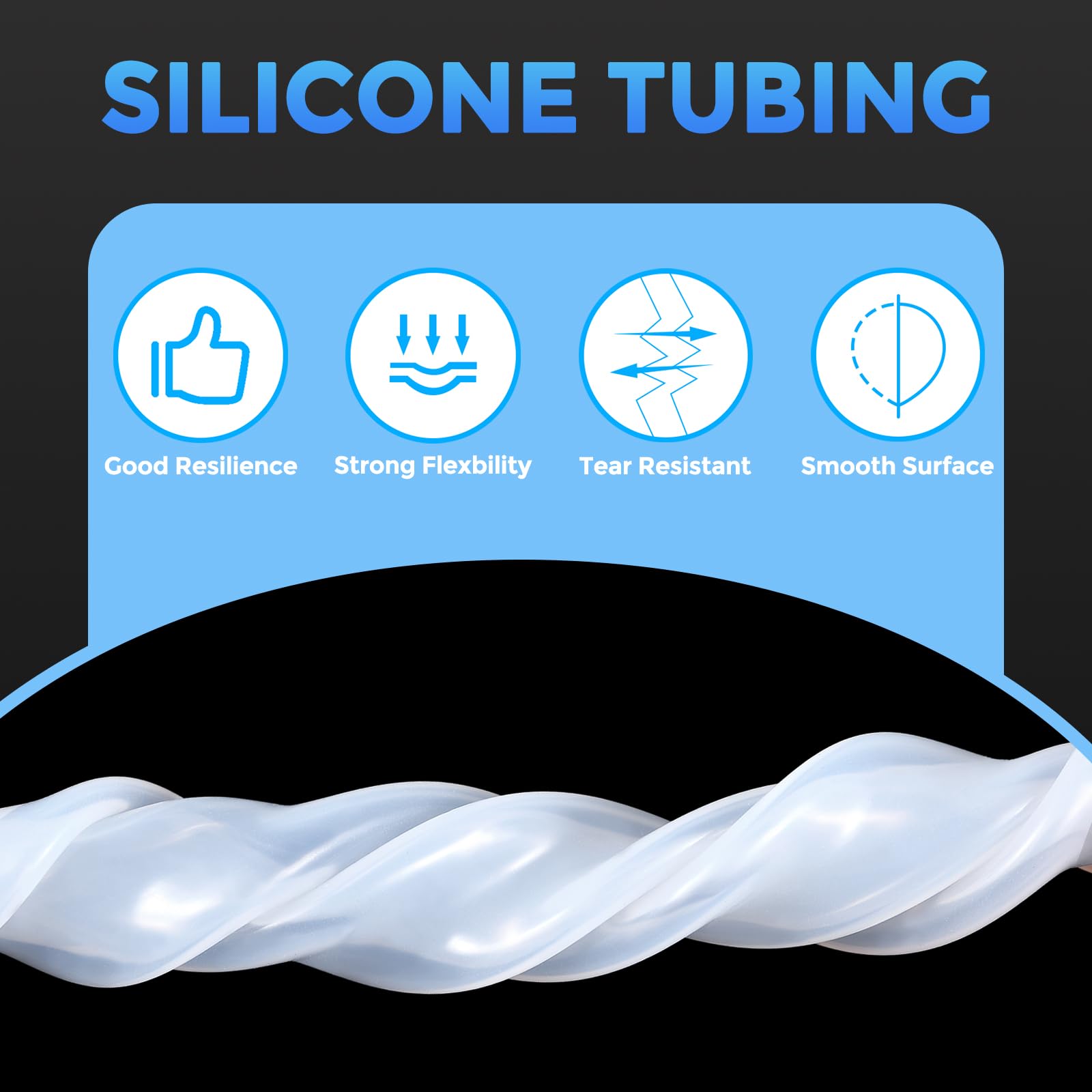 Tubo in silicone, diametro interno 3,8 cm x diametro esterno 3,5 cm, tubo in silicone puro ad alta temperatura [per la produzione di vino, linea birra, acquario], lunghezza 3 m, trasparente