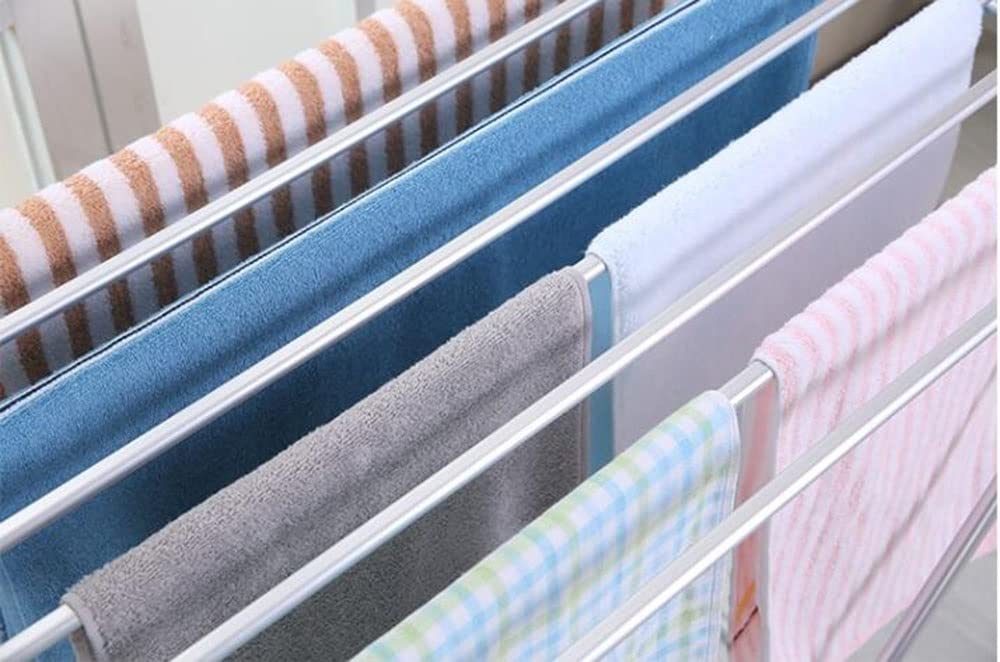 Stendibiancheria Piatto, Stendibiancheria con Riscaldamento Elettrico, Lavanderia Asciugata all'Aria, Stendibiancheria Pieghevole e Pieghevole, Salvaspazio, per Abbigliamento, Indumenti Lunghi,