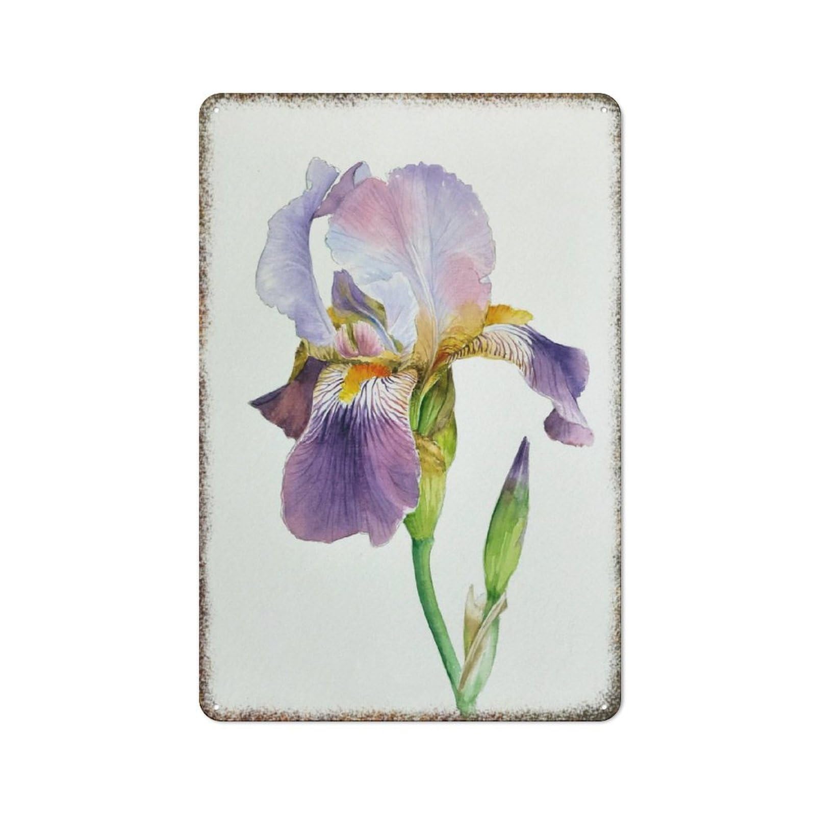Watercolor Flower Painting Botanical Art Farmhouse Home Wall Decor Sign 8x12 inch