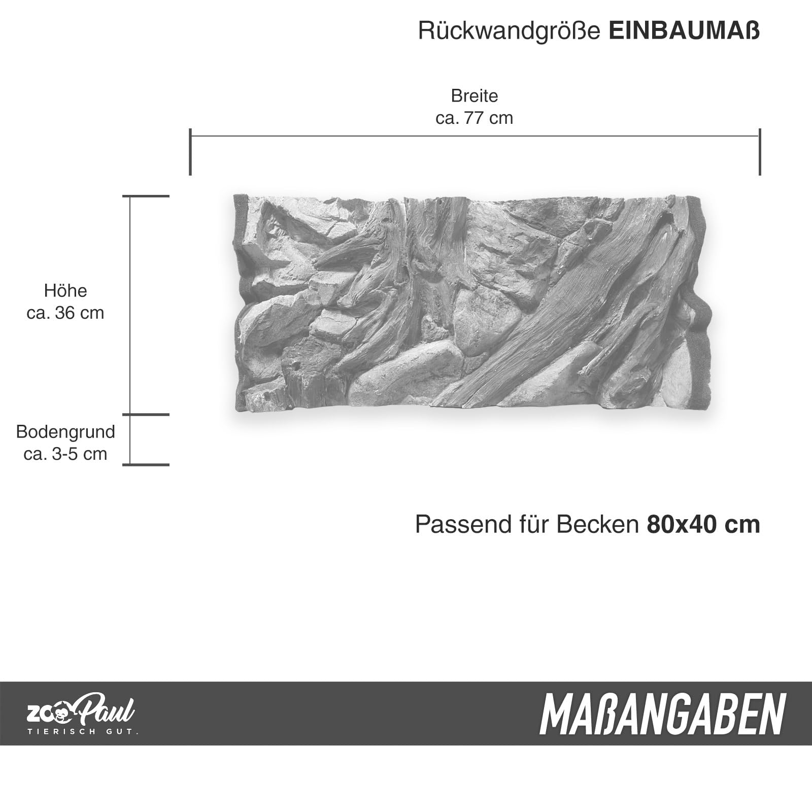 ZooPaul Aquarium Rückwand 3D 80x40cm Terrarium Hintergrund Fels Stein Wurzel Struktur Amazonas NEU