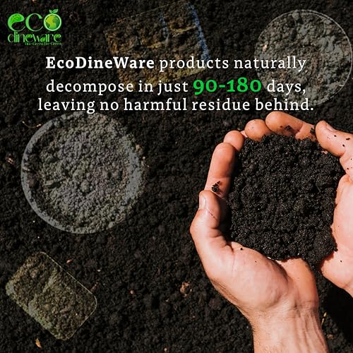 Image of Eco Dineware 11 Inch 4 Compartment 100 Pack Round Biodegradable Bagasse Plates Compostable Disposable Food Plates Dinnerware Recyclable Multiperpose Plate