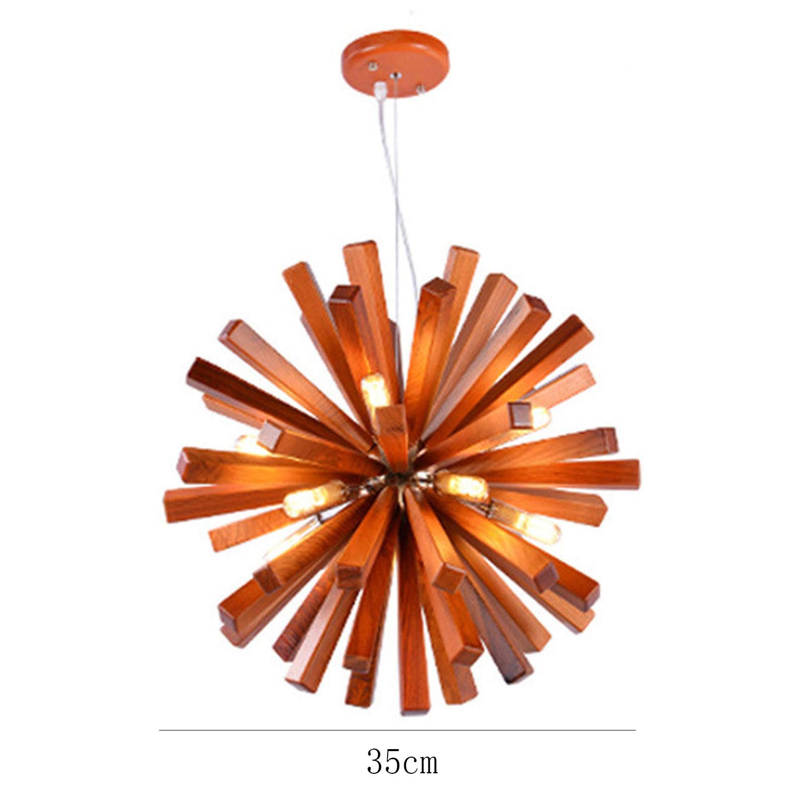 Lámpara de Madera de diente de león nórdico G4 para Sala de estar, dormitorio, estudio, comedor, cafetería, Luces decorativas, Luces personalizadas sencillas, castaño, 35 cm
