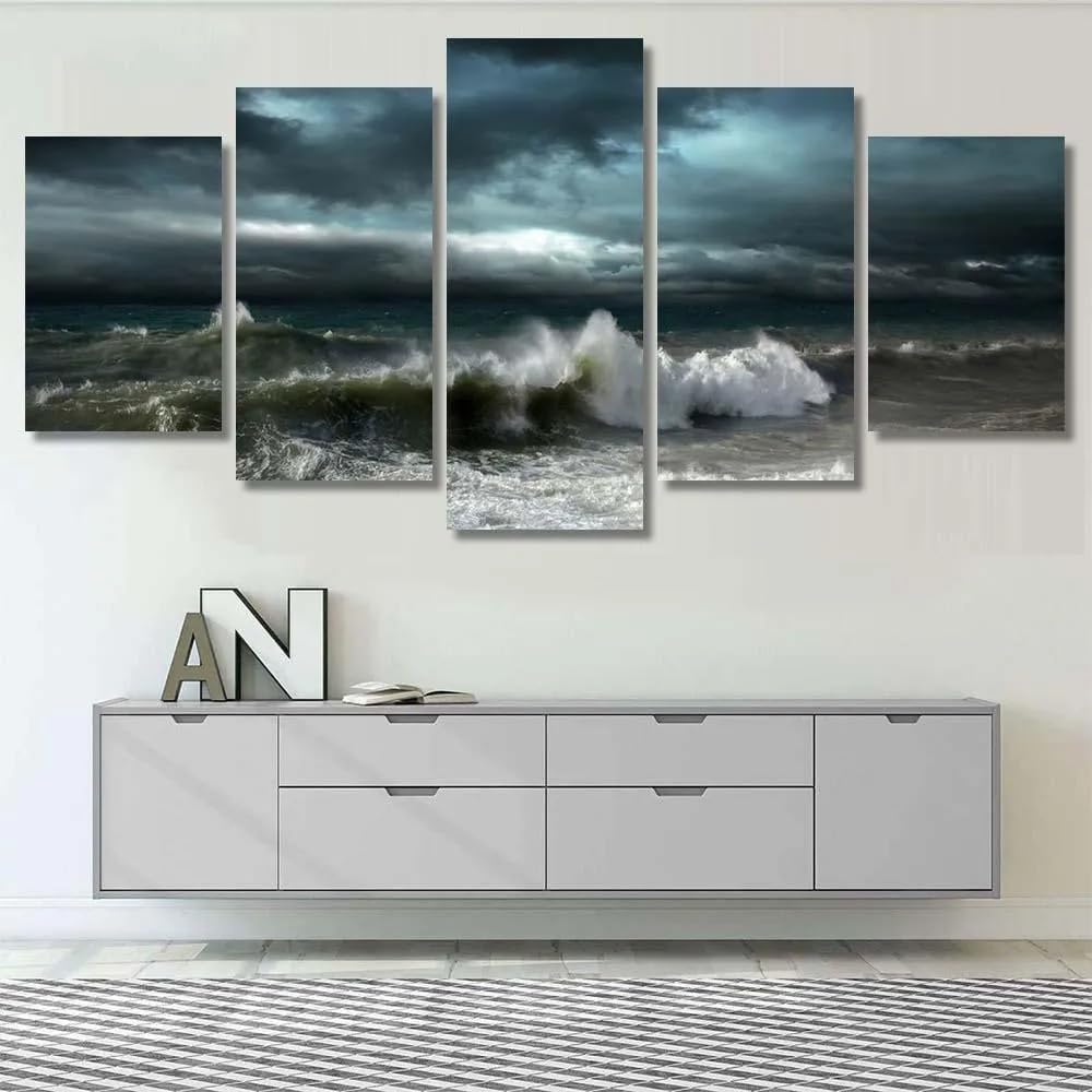 Tableaux Abstraits Moderne Mer en 5 Pièces pour Décoration Salon - 7
