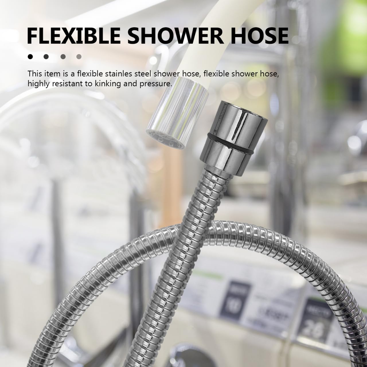 Manguera de ducha flexible antitorceduras de 2 m, conectores macho y hembra, resistente a alta presión, perfecta para uso en el baño
