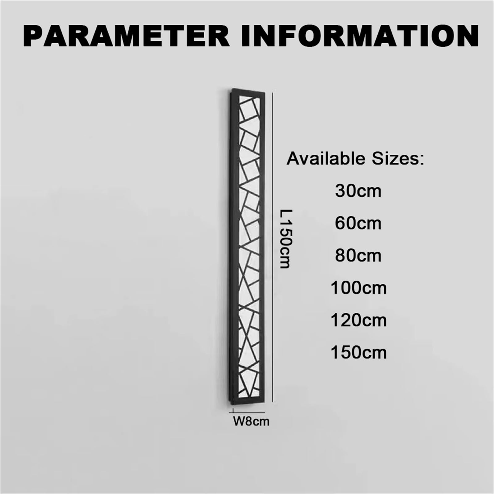 Wandleuchte für den Außenbereich mit intensité Variable Avec Telécommande, Longue Lampe d'intérieur Étanche IP65, moderne LED aus Acryl, Schwarz, für Garten, Garage, Terrasse (60 cm)