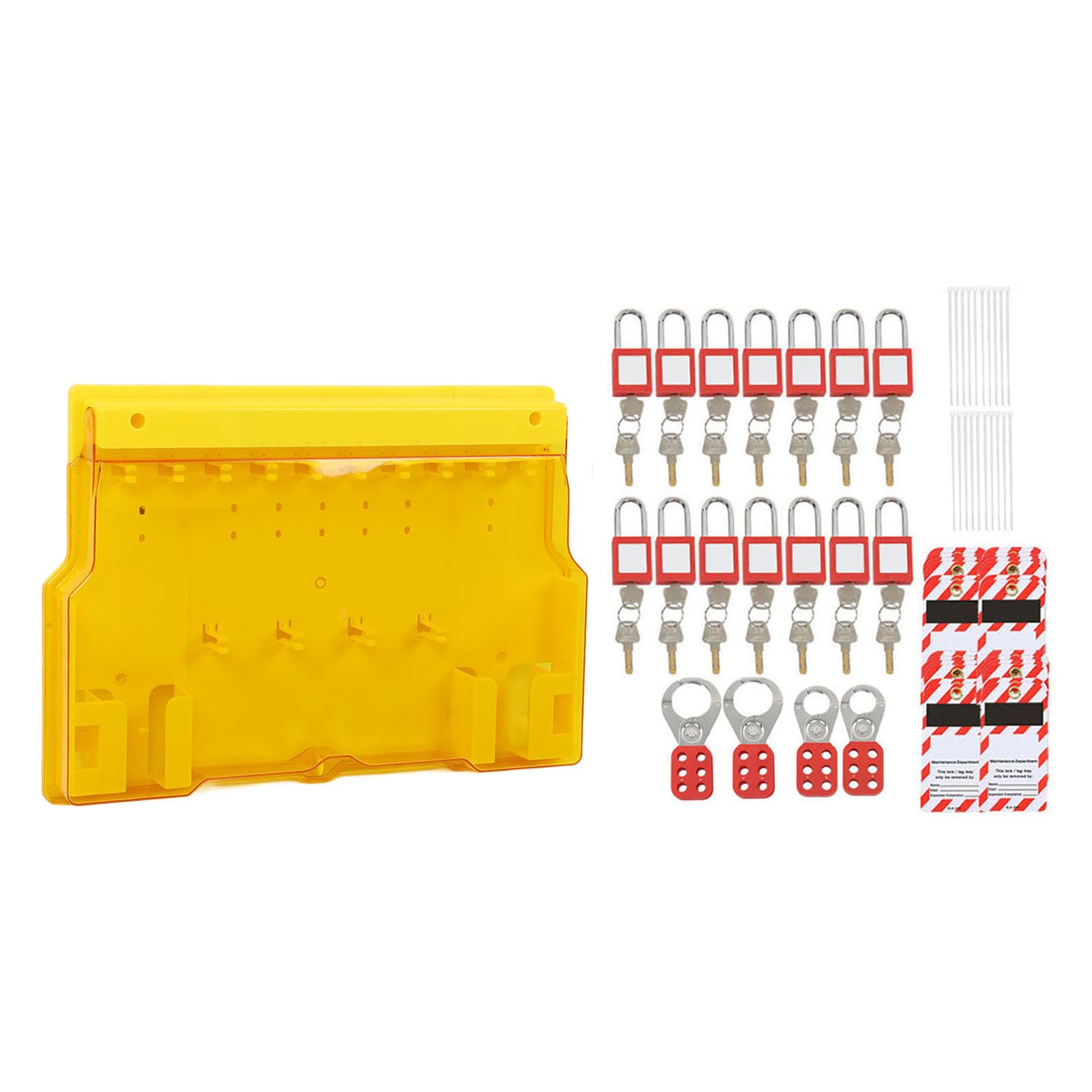 TOPINCN Kit Completo de Estación de Seguridad de Bloqueo y Etiquetado con Cerrojos para Uso Industrial, Tablero ABS Resistente de 22,24 X 15,75 Pulgadas