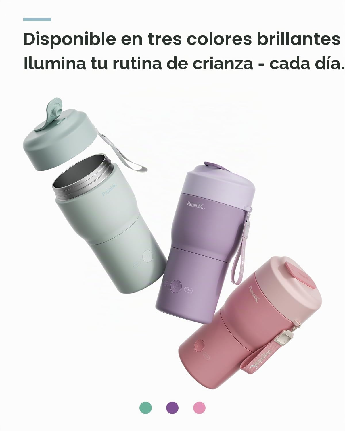 Papablic Calentador de biberones portátil Pro para viajes, calentamiento 2 veces más rápido, 5 ajustes de temperatura, calentador de leche para bebés y fórmula sobre la marcha, batería de larga