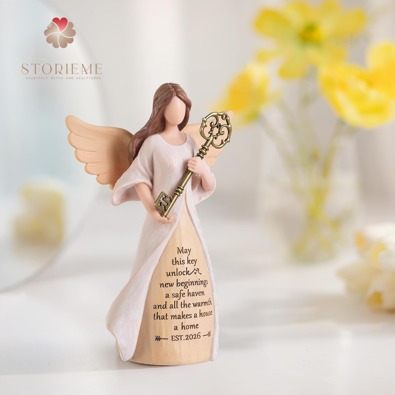 Storieme Housewarming Gifts New Home: House Warming Gift for Women Friend Homeowner - Guardian Angel Figurines for New Apartment Party Decorations Entryway Table Decor Ideas