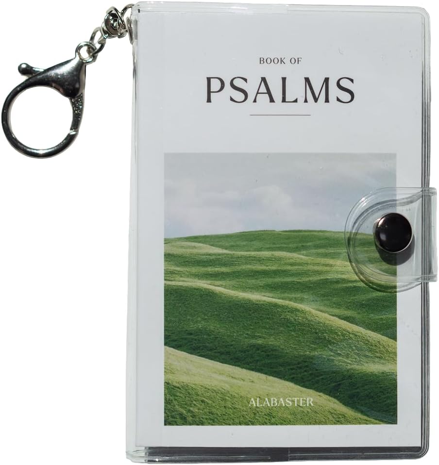 ALABASTER Mini Bible Keychain, Illustrated Pocket Scripture Book with Keychain Included, Christian Gift