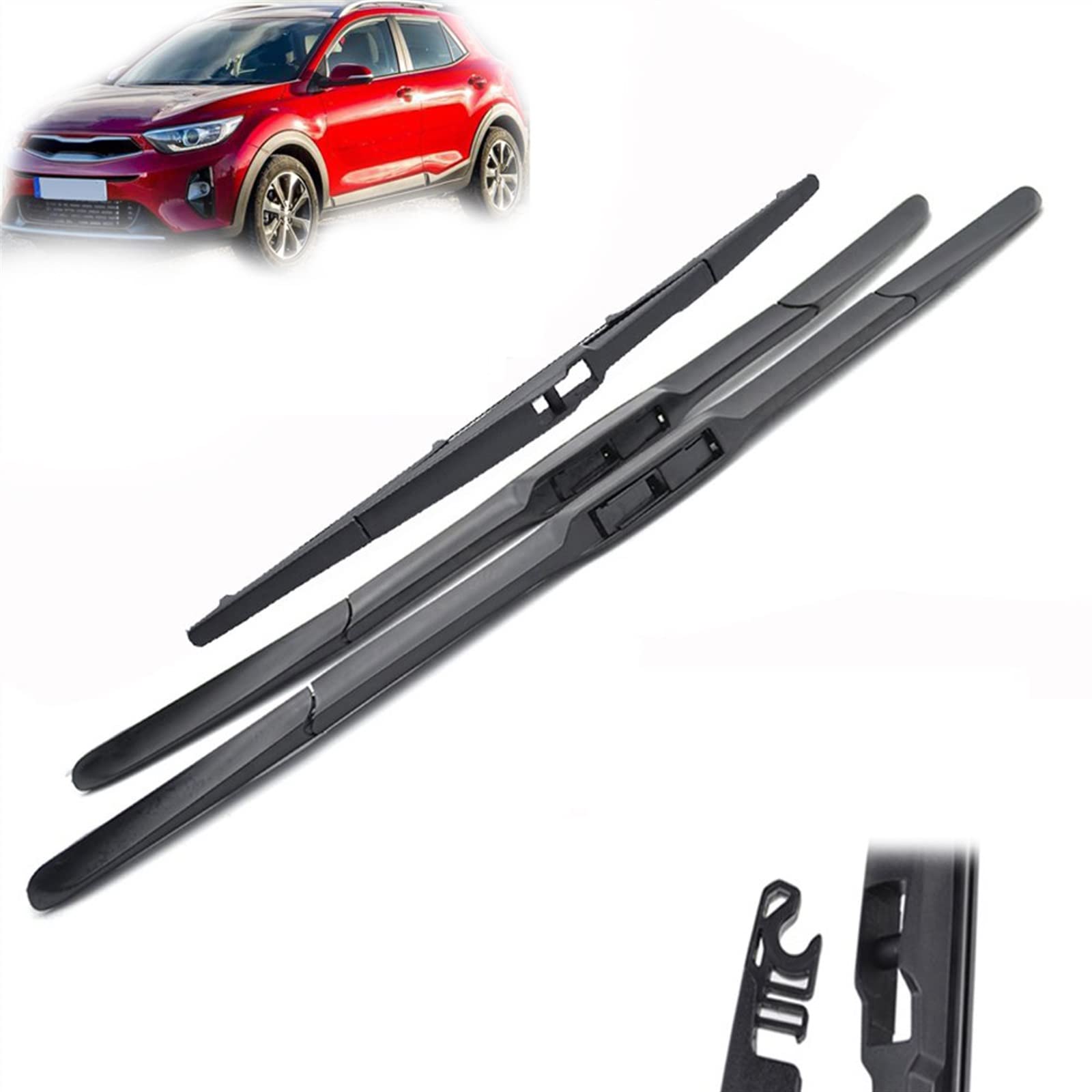 WITTSY Parti Tergicristalli Tergicristallo Anteriore E Posteriore Tergicristallo Spazzole Set per Kia per Stonic 2016 2017 2018 2019 2020 Parabrezza Lunotto Anteriore 26 "+ 16" + 11 "