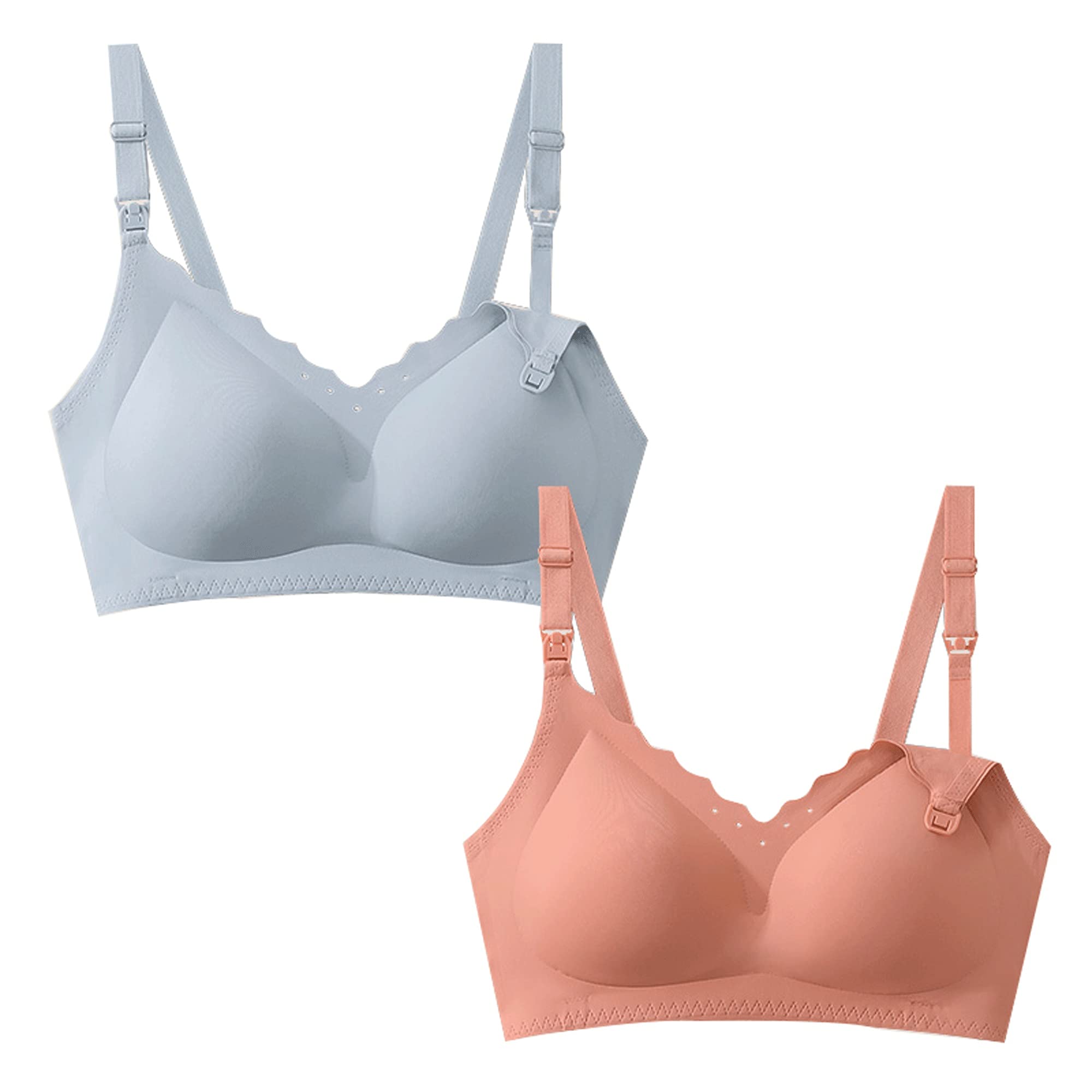 WENJUN Reggiseno Premaman Dormire Allattamento Premaman, Push Up Wirefree Reggiseni Allattamento Senza Cuciture Imbottito Bralette Pack 2 (colore : D, Taglia : XL )