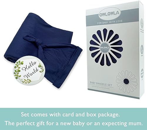 Miniatura 9 de OWLOWLA Conjunto de manta y gorro para recién nacido, manta de recepción para bebés niños y niñas (arena)