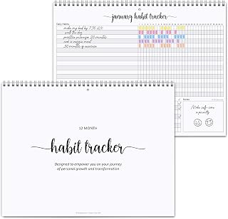 321Done Habit Tracker Calendar, Made in USA - 8.5x11 Spiral-Bound, Undated 12 Months Wall Hanging Productivity Journal, Motivational Monthly Planner to Track Habits and Goals
