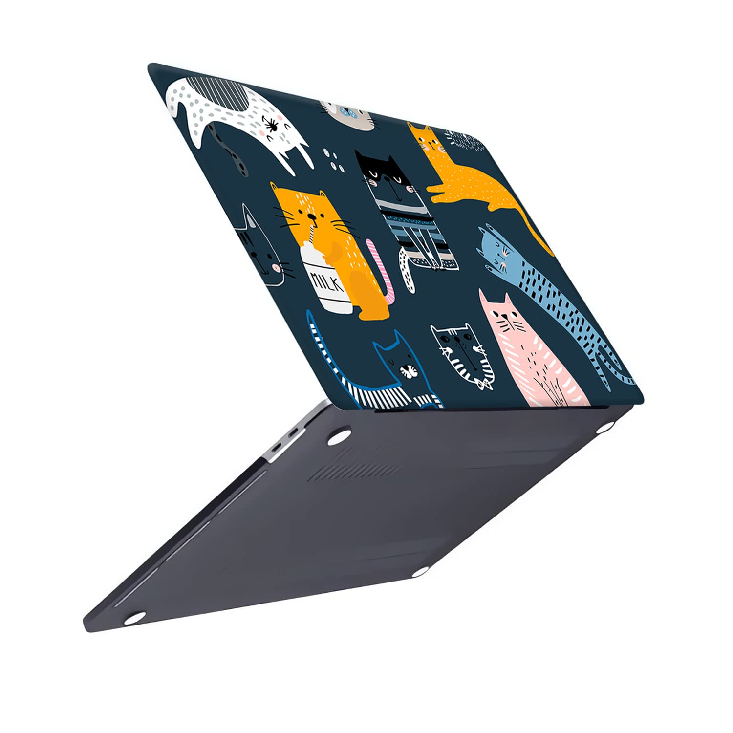 Funda Compatible con Macbook Air 13,6 Pulgadas 2022 M2 Versión Modelo A2681 con Pantalla Retina Touch ID, Carcasa Rígido de Plástico Cubierta Protectora, Gatos Monos