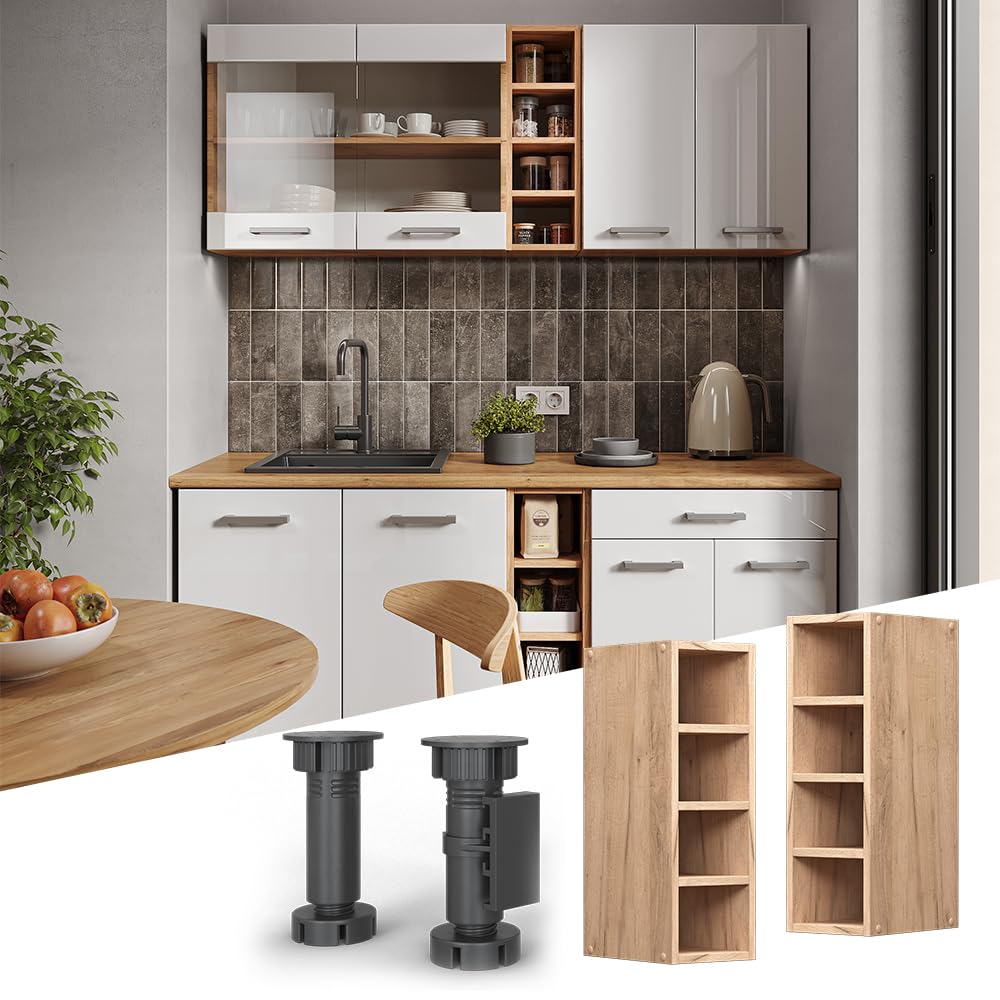 Vicco Armario Colgante R-Line, Roble Dorado, 20 cm, para combinación Libre Dentro de Sistemas de Cocina modulares
