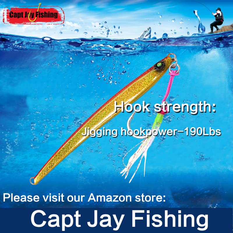Capt Jay Fishing 3D Jig Lure - Glow Edge For Slow & Fast Jigging, Saltwater