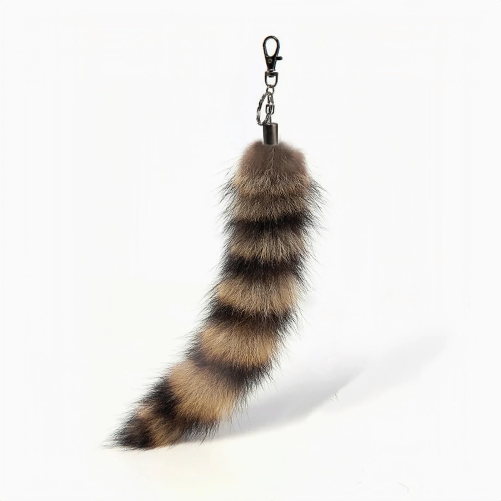 IivosFluffy Therian Raccoon Tail Keychain - Soft Raccoon Fur, Durable, Perfect for Cosplay, Renaissance Fairs