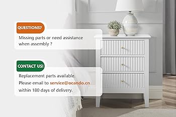 Amazon.com: OCANDO White Bed Side Table with 3 Drawers 19