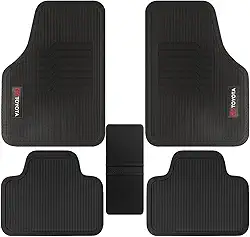 Jogo Tapete Automotivo Borracha Toyot-a Corolla Etios Hilux Yaris Prius Rav4 Fielder 5 Pç + Lixeira (Preto, Corolla 2017 a 2024)