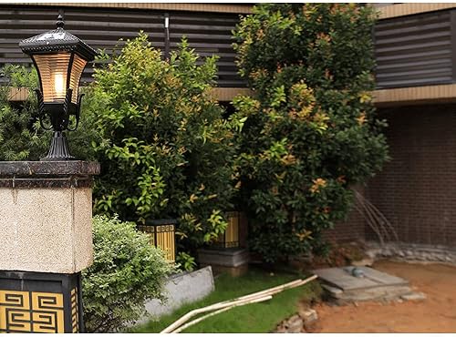 Miniatura 4 de Luces de poste al aire libre, luz LED de columna de energía solar al aire libre, impermeable, luz de energía solar, estilo europeo, luz de chalet,