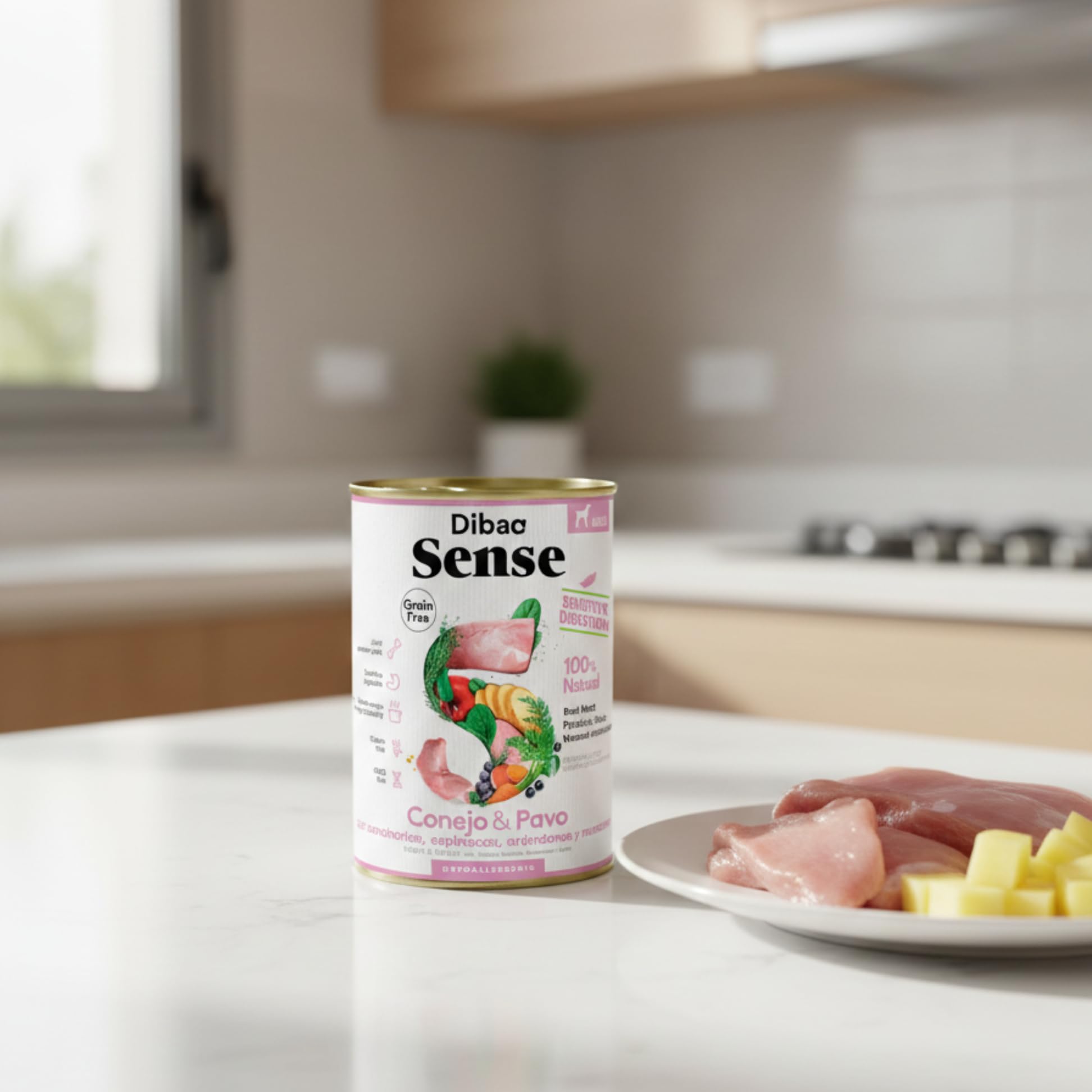 Dibaq Sense Grain Free Sensitive Conejo y Pavo, 12 uds x 380 gr