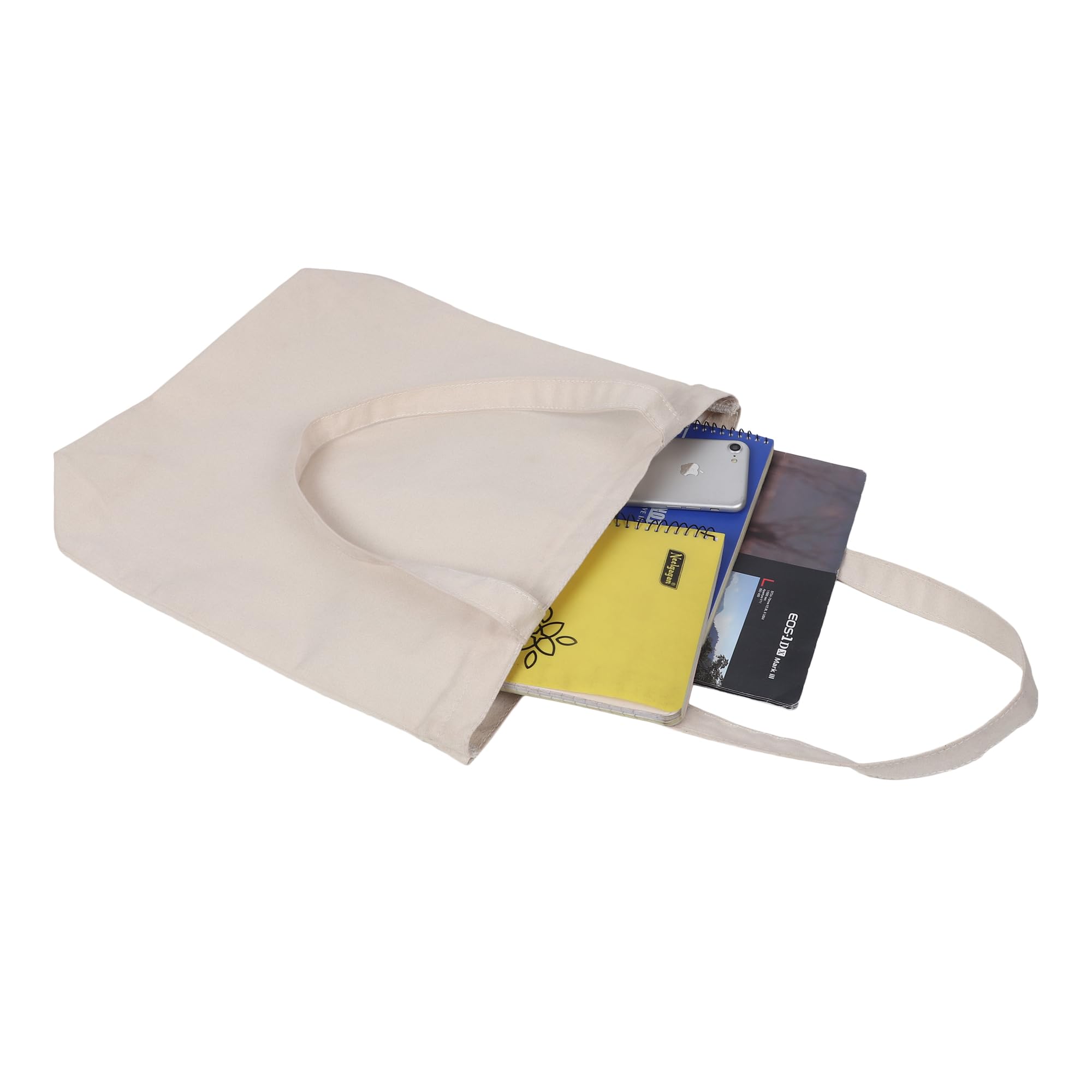 SHIBUI Canvas Tote Bags for Women with College Bag for Girls, 100% Organic Cotton Tote Bag for Shopping, Travel & beach bags for women. 4