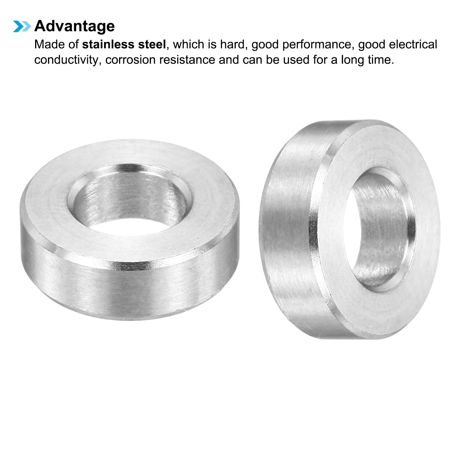 PATIKIL M6 Stainless Steel Spacers, 12Pcs Metal Spacer 6mm ID x 12mm OD x 4mm L Screw Standoff for 1/4" or M6 Screw - Image 4