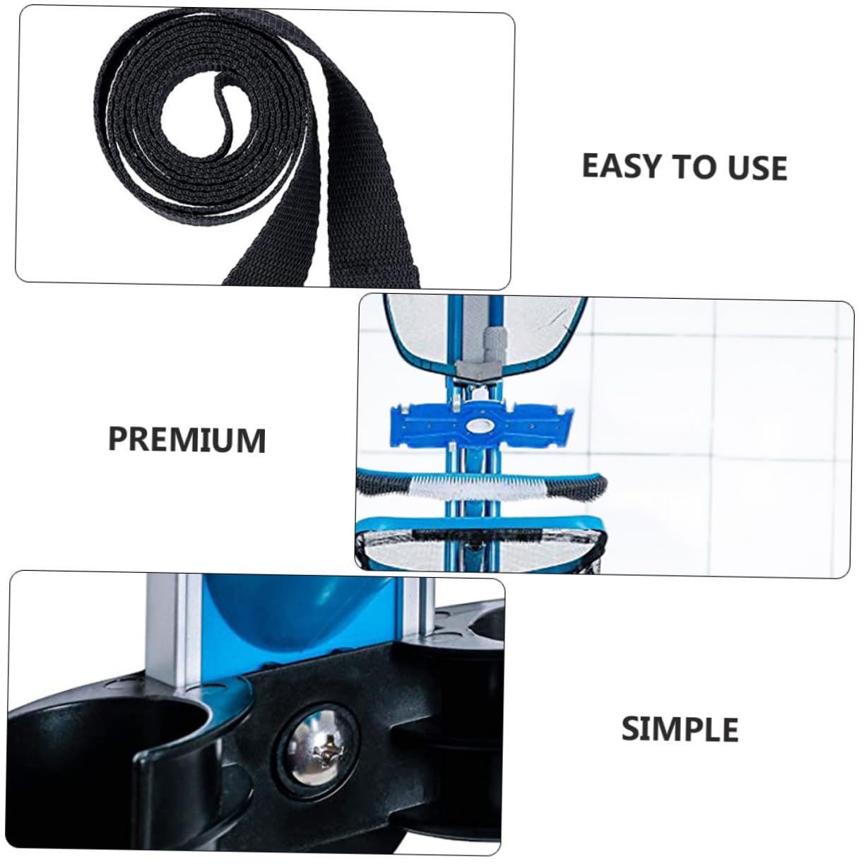 Estante para Limpieza de Piscinas Azul PVC y Nylon para Herramientas