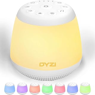 DYZI Portable White Noise Machine for Baby Adults and Kids Sleep Aid Sound Machine with 24 Soothing Sounds 8 Night Light Modes USB Rechargeable Perfect for Nursery Home and Travel White Noise Therap