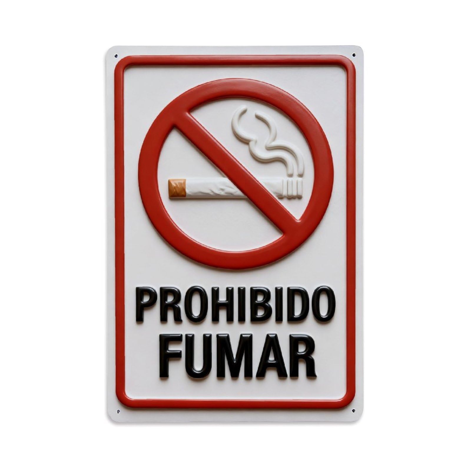 No Smoking Sign Red Border Vintage Metal Tin Sign Retro Wall Decor, Bar Garage Cafe Kitchen Home Wall Art Poster Decoration 8x12inches