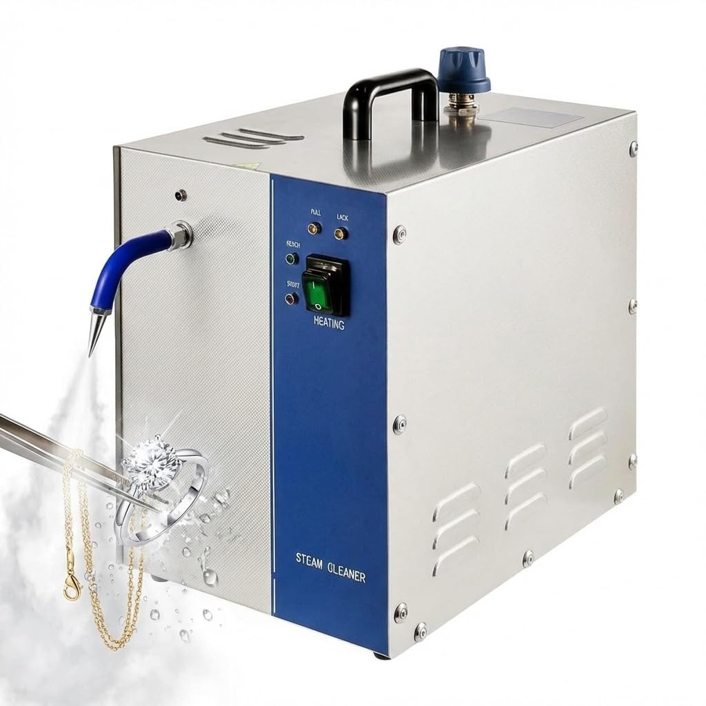 Limpiador de para Joyas Profesional 4L – Máquina de Acero Inoxidable Alta Presión para Oro, Plata y Gemas – Equipo Eléctrico de Limpieza Profunda para Talleres(2L)