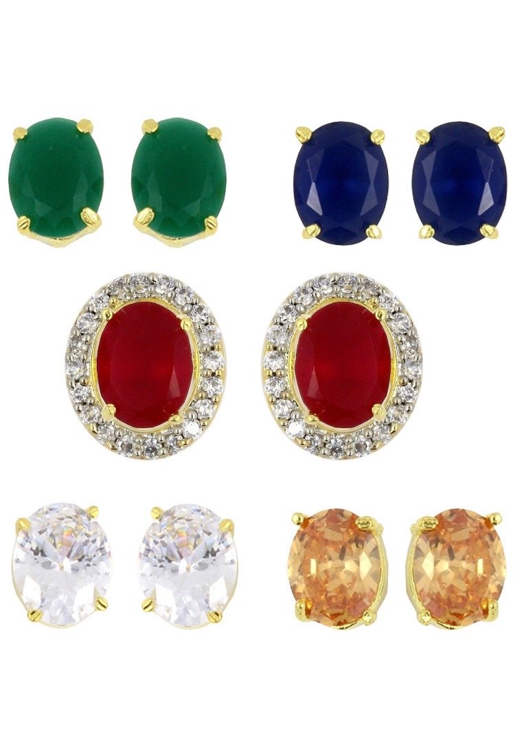M Creation Gold-plated Multi-color 5 In 1 Interchangeable Stud Earrings For Women/girls (B07DFDXXDC) Amazon Price History, Amazon Price Tracker