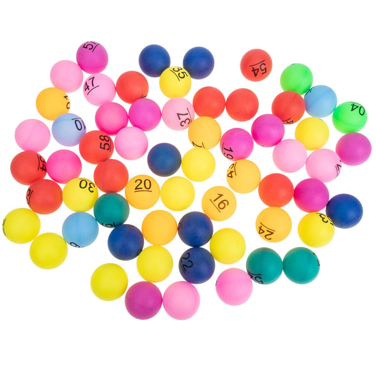 Boules de Loto Numérotées 1 à 90 en Plastique Coloré 4 cm pour Jeux de Bingo et Tombola