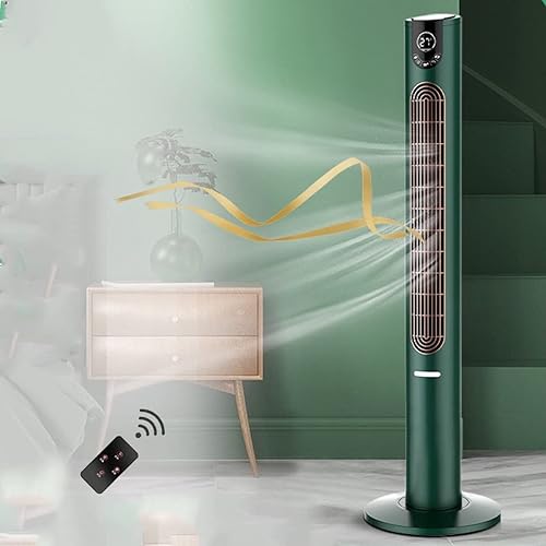 Ventilador de torre con control remoto, ventilador inteligente para dormitorio con oscilación de 105°, ventilador sin aspas con opciones de 6